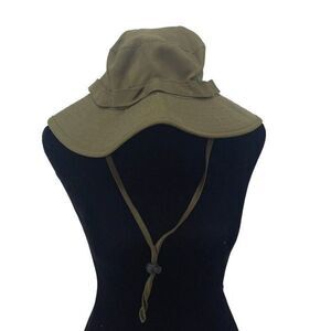 NWOT HBY Miami Unisex Wide‎ Brim Adjustable Strap Outdoor Bucket Hat Green L/XL